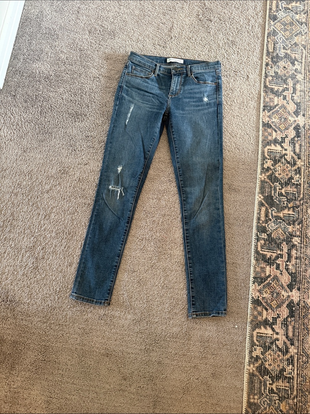 Banana Republic Dark Blue Distressed Skinny Jeans